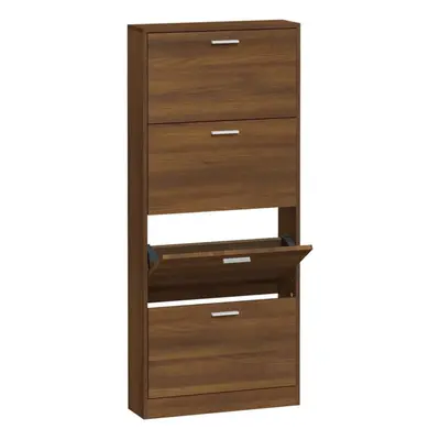 (Brown oak, x x cm (W x D x H)) New Wood Shoe Cabinet 5Drawer Organiser Furniture Multi Colours 