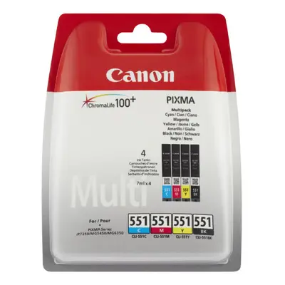 Canon CLI-551 CMYB 6509B009 4PACK Inkjet Cartridge