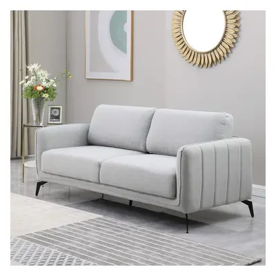 (3 Seater, Light Grey) OSLO MODERN SCANDI STYLE FABRIC or SEATER SOFA