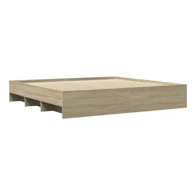 vidaXL Bed Frame Bed Base Sonoma Oak 180x200 cm King Size Engineered Wood