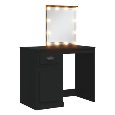 (black) vidaXL Dressing Table with LED Lights Makeup Table Vanity Desk Cosmetic Table