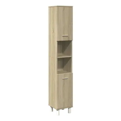 vidaXL Bathroom Cabinet Storage Cabinet Vanity Unit Sonoma Oak Engineered Wood