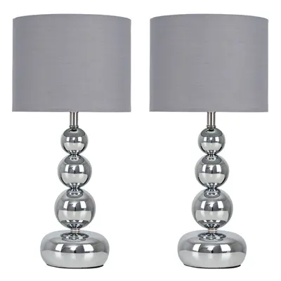 Marissa Pair of Silver Table Lamp