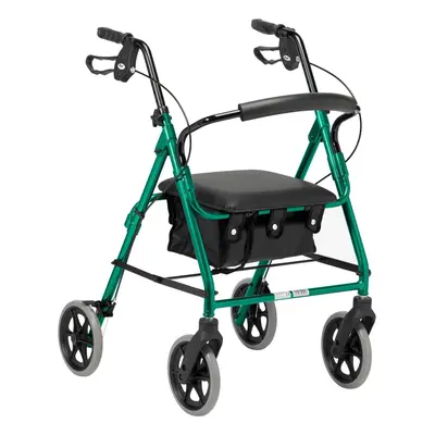 Days Lightweight Folding Four Wheel Rollator, Mobility Walker with Padded Seat, Lockable Brakes 