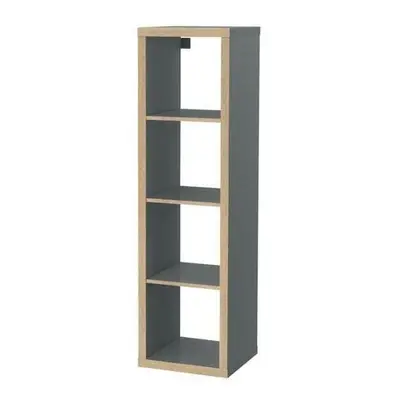 IKEA KALLAX shelving unit grey/wood effect,(42x39x147 cm) shelf Brand New