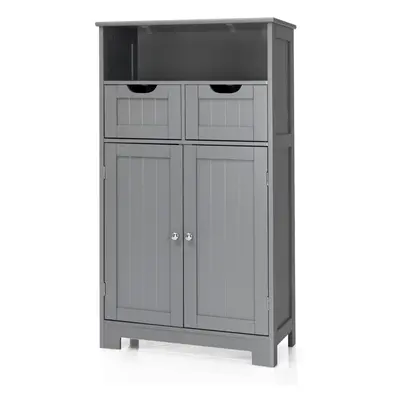 Bathroom Floor Cabinet Storage Cupboard with Adjustable Shelf & Doors