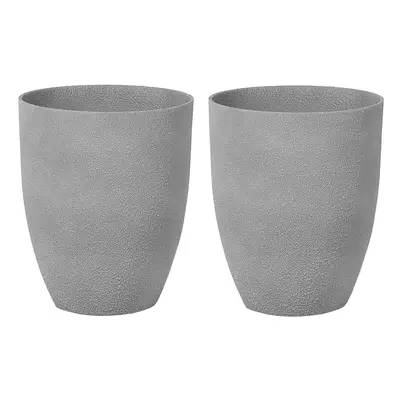 Set of Plant Pots 35x35x42 cm Grey CROTON