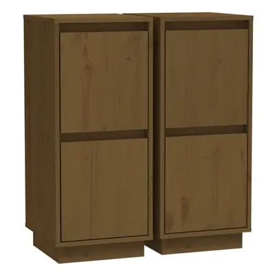 (honey brown, 2) vidaXL 1/2x Solid Wood Pine Sideboard Side Storage Door Cabinet Multi Colours