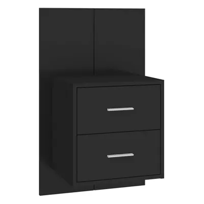 (black, 1) vidaXL Wall Bedside Cabinet Floating Nightstand Bedside Unit Hanging Cabinet