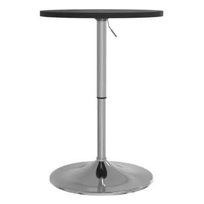 vidaXL Bar Table Kitchen Pub Table Black Engineered Wood and Chromed Steel