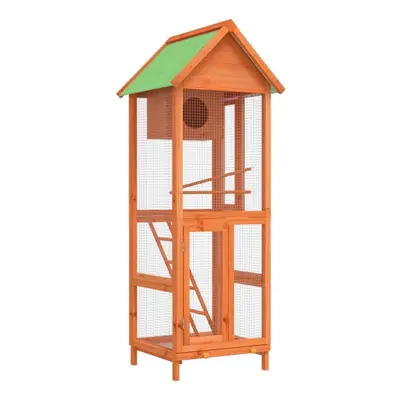 (brown) vidaXL Bird House Wooden Bird Aviary Cage Finch Martin House Solid Wood Pine