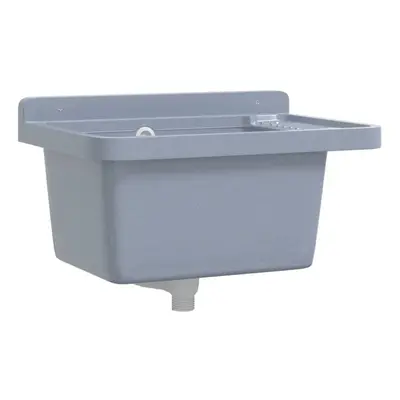 vidaXL Sink Washbasin for Wall Mounting Utility Laundry Wash Basin Grey Resin