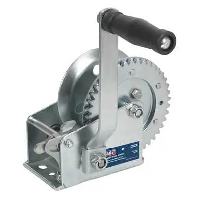 Geared Hand Winch - 540kg Capacity - Manual Brake - Hardened Steel - Single Gear