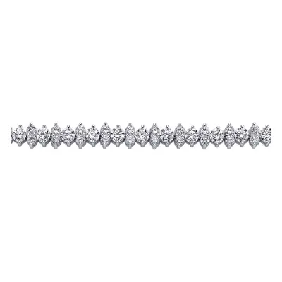 Jewelco London Ladies Sterling Silver Cubic Zirconia Eternity Tennis Bracelet 8mm inch - GVB004