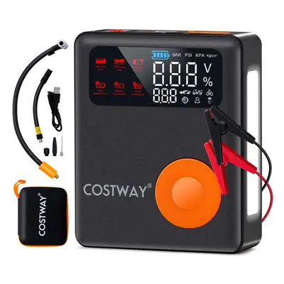 Car Battery 2000A 12V Portable Jump Starter w/ Air Compressor & Digital Tire Inflator