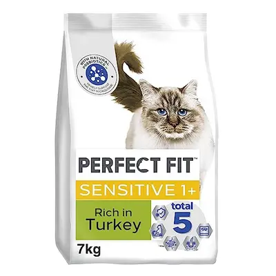 Perfect Fit Sensitive Adult 1+ Complete Dry Cat Food for Adult Cats Aged 1+ Years, Rich in Turke