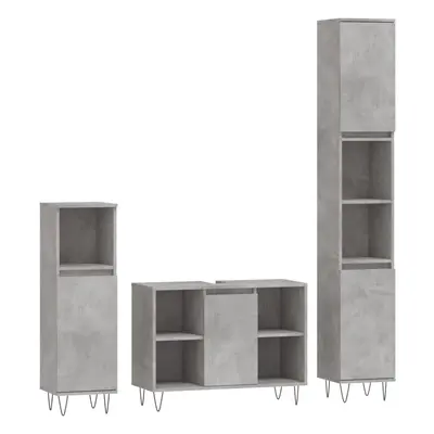 (concrete grey) vidaXL Bathroom Furniture Set Vanity Unit Piece Grey Sonoma Engineered Wood