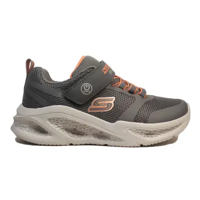 (2 (Children's)) S-Lights: Meteor-Lights | Charcoal/Orange | Childrens Light Up Trainers