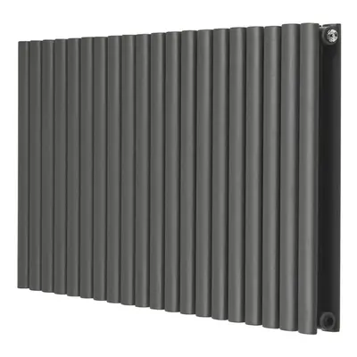 600 x mm Horizontal Designer Radiator Anthracite Double Oval Tube | Norden