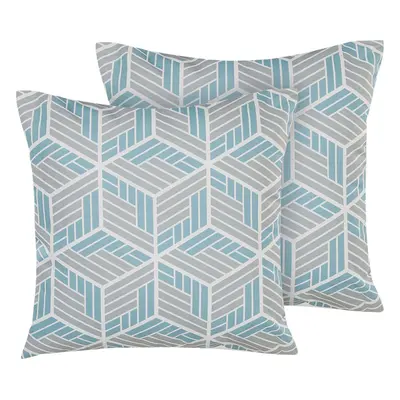 Set of Outdoor Cushions Geometric Pattern VEGGIO x cm Multicolour