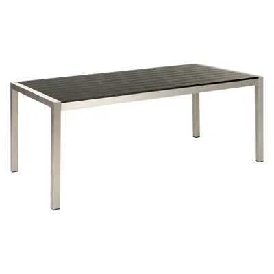 Garden Table Synthetic Material Black-Silver VERNIO