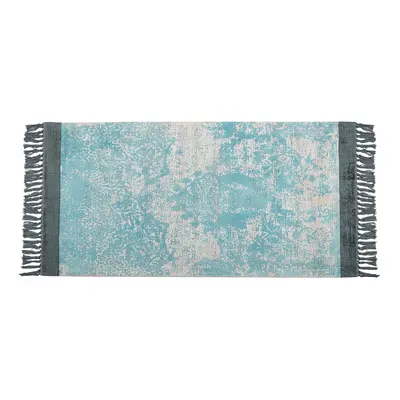 Viscose Area Rug x cm Blue and Beige AKARSU