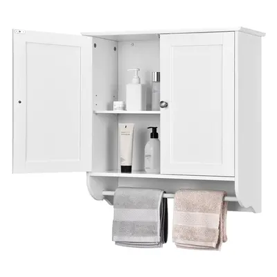 Wall Mounted Bathroom Cabinet Hanging Medicine Cabinet w/ Towel Bar