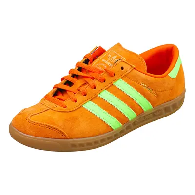 (9.5) adidas Hamburg Unisex Fashion Trainers in Orange Green