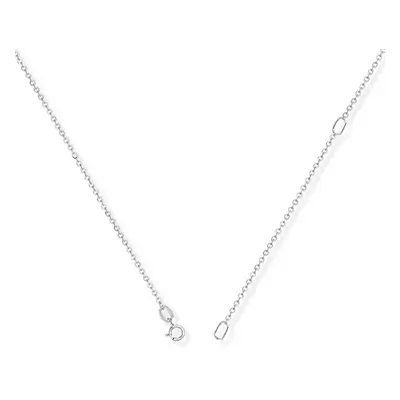 Jewelco London 9ct White Gold - Convertible Fine Trace to Pendant Chain Necklace - 1.2mm gauge -