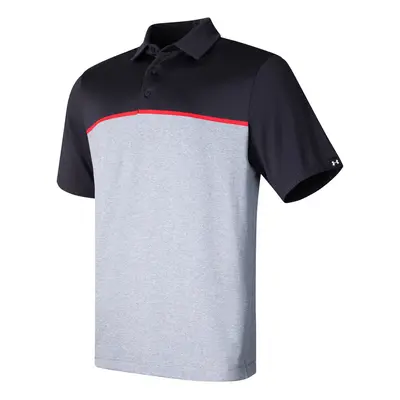 (S, Black/Red/Black) Under Armour Mens Playoff 3.0 Stripe Polo Shirt