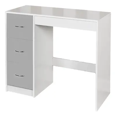 (White Carcass + Grey Drawers) Drawer Wooden Dressing Computer Work Table Desk