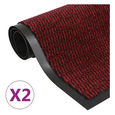 vidaXL 2x Dust Control Mats Rectangular Tufted 90x150cm Red Front Door Rug