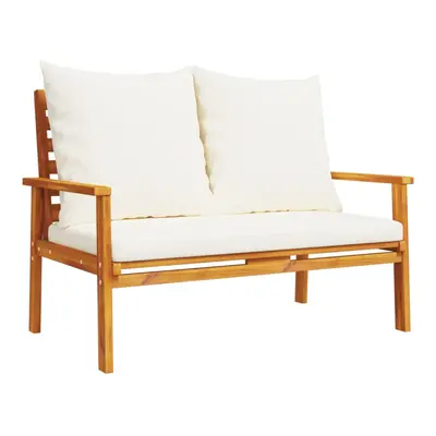 vidaXL Garden Sofa Bench with Cushion Outdoor Dining Bench Solid Wood Acacia