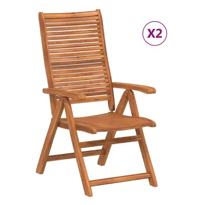 (2 pcs) vidaXL Reclining Garden Chairs Outdoor Chair Relax Armchair Solid Wood Acacia