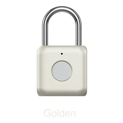 (Gold) USB Rechargeable Smart Fingerprint Padlock Door Lock Waterproof Keyless Anti Theft Travel