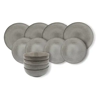 Cooks Professional Stoneware Dinner Set Nordic Kitchen Crockery Plate Bowl Mug Dishes Piece Grey