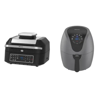 Emtronics 4.5L Grey & 6.3L Air Fryer Set