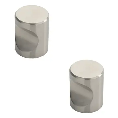 2x Cylindrical Cupboard Door Knob 30mm Diameter Stainless Steel Cabinet Handle