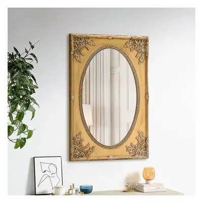 (Gold) Vintage Ornate Wall Mirror Horizontal/Vertical Victorian Embossed Access Vanity