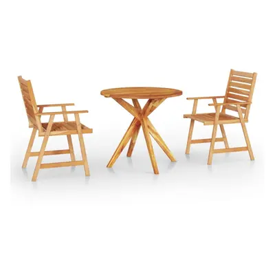 (Ã? cm table/3) vidaXL Solid Wood Acacia Garden Dining Set Chair Table Multi Sizes 3/5/6 Piece