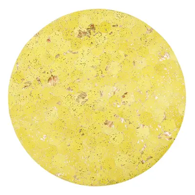 Round Cowhide Area Rug cm Yellow ZEYTIN