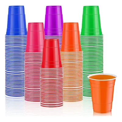 180 Pcs Oz Party Plastic Disposable Cups Heavy Duty Disposable Drinking Cups In Assorted Colors 