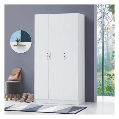 White Door Double Wardrobe Spacious Bedroom Storage Unit