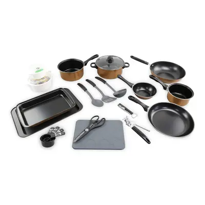 21pc Kitchen Student Starter Set Pots Pans Cookware Bakeware Utensils