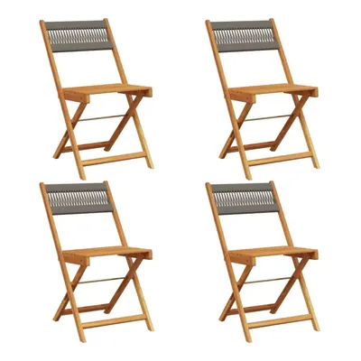 (grey, pcs) vidaXL Bistro Chairs Outdoor Dining Chair Solid Wood Acacia and Polypropylene