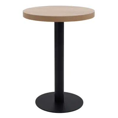 vidaXL Bistro Table Light Brown 60cm MDF Coffee Bar Dinner Dining Desk Stand