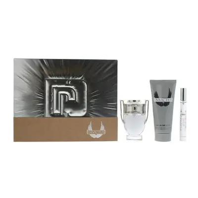 Paco Invictus Pcs Set For Men: 1.7 Eau De Toilette Spray + 3.4 Shower Gel + Ml Eau De Toilette S