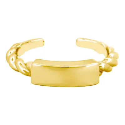 Jewelco London Ladies Solid 9ct Yellow Gold Twisted ID Plate Toe Ring - JTR027