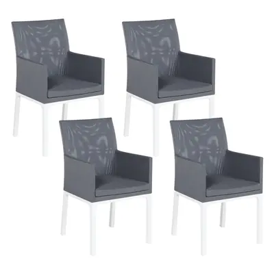 Set of Garden Chairs BACOLI Fabric Dark Grey