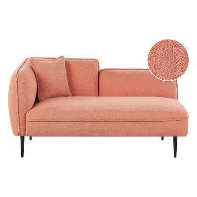 Left Hand Boucle Chaise Lounge Peach Pink CHEVANNES